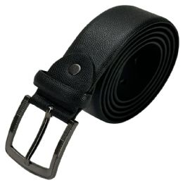 24 Bulk Belt For Men Lizard Skin Pattern Black Leather Mixed Sizes