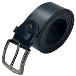 24 Bulk Belts For Men Classic Navy Blue Leather Mixed Sizes