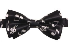 24 Bulk Music Notes Designs On Black Bowties For Children