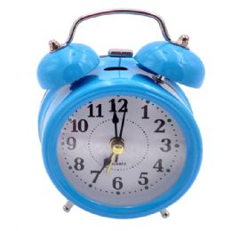 12 Bulk Vintage Blue Table Alarm Clocks