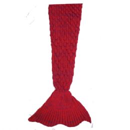 12 Bulk Red Color Mermaid Blanket
