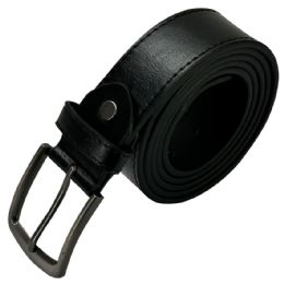 24 Bulk Leather Belt For Men Quality Onyx Black Mixed Sizes