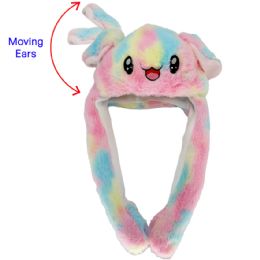 12 Bulk Cute Rainbow Animal Hats With Moving Ears