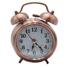 12 Bulk Vintage Nickel Color Table Alarm Clock