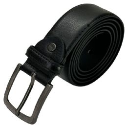 24 Bulk Men Belt Classic Plain Black Mixed Sizes