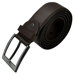 24 Bulk Belts For Men Classic Chocolate Brown Leather Mixed Sizes