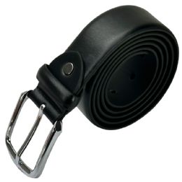 24 Bulk Mens Leather Belts Classic Carbon Black Mixed Sizes