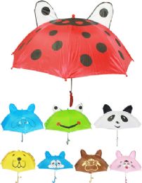 24 Bulk Colorful Cute Animal Design Umbrellas For Children