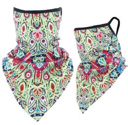 24 Bulk Neck Gaiters Flower Print Triangle Face Shields