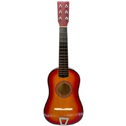12 Bulk Brown Gradient Toy Guitars For Children - 6 Strings