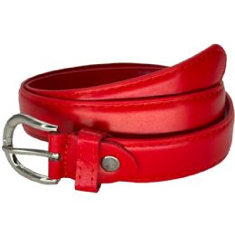24 Bulk Kids Belts Red Stitched