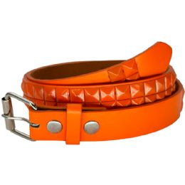 24 Bulk Studded Belts For Kids Orange