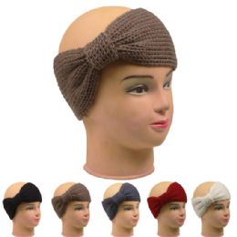 24 Bulk Bow Shape Woolen Winter Headbands For Women