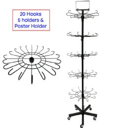 12 Bulk 5-Tier Rotating Multipurpose Display Racks - 100 Hooks Store Displays