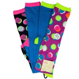 12 Bulk Nobo 4 Pack Knee High Socks In Colorful Dot Design