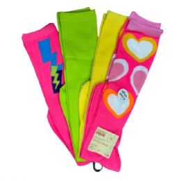 12 Bulk Nobo 4 Pack Knee High Socks In Pink With Hearts