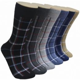 288 Bulk Men's Novelty Socks - 10-13 - Stripe Cross