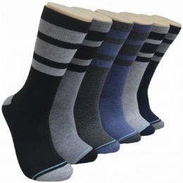 288 Bulk Men's Novelty Socks - 10-13 - Bold Stripes