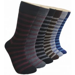 288 Bulk Men's Novelty Socks - 10-13 - Thin Stripes