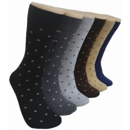 288 Bulk Men's Novelty Socks - 10-13 - Square Dots
