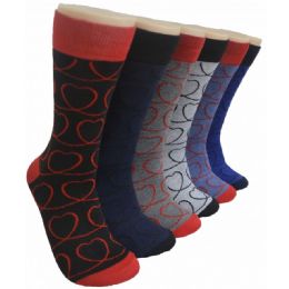 288 Bulk Men's Novelty Socks - 10-13 - Hearts