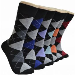 288 Bulk Men's Novelty Socks - 10-13 - Argyle
