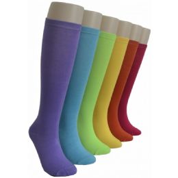 240 Bulk Ladies KneE-High Socks 9-11 - Solid Colors