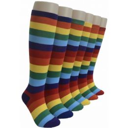 240 Bulk Ladies KneE-High Socks 9-11 - Stripes