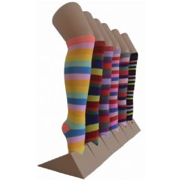 240 Bulk Girl's Knee High Socks Size 6-8 Stripes