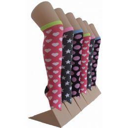240 Bulk Girl's Knee High Socks Size 6-8 Shapes