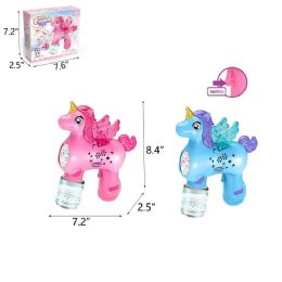 48 Bulk Electric Unicorn Bubble Gun W/bubble Water