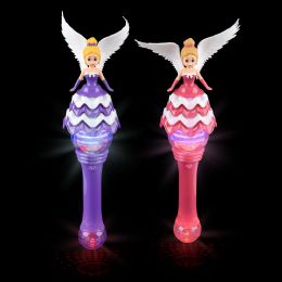 48 Bulk 18 inch LighT-Up Spinning Angel Princess Wand