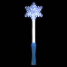 96 Bulk 15.25 inch Light Up Snowflake Wand