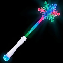 96 Bulk Snowflake LighT-Up Scepter Wand