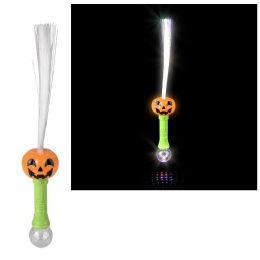 36 Bulk 21 inch LighT-Up Jack O Lantern Fiber Optic Wand
