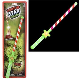 24 Bulk 16 inch LighT-Up Christmas Theme Wand