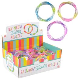 288 Bulk Rainbow Twisty Bracelet