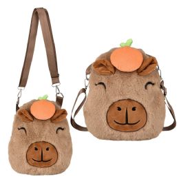 36 Bulk Capybara Plush Crossbody Bag 10 inch x11.5 inch