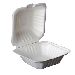 Bulk 6 inch X 6 inch Bagasse Burger Box (450ml), 500 Ct. (10 Of 50)