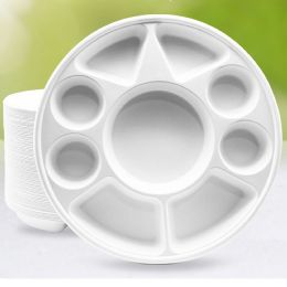 Bulk 9 Compartment Bagasse Round Plate, 200 Ct. (8 Of 25)