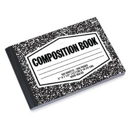 48 Bulk 100 Ct, 5 X 7-1/2, Black Marble Composition Notebook, Wide Ruled