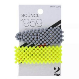 36 Bulk Scunci 1959 2.5 inch Hair Snap Clips In Assorted Colors