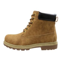 12 Bulk Mens Pu Leather Workboots Tan