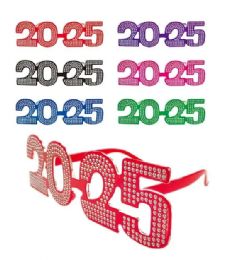 24 Bulk 2025 New Year Glassess In Assorted Colors