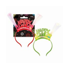 48 Bulk Happy New Year Head Band With Flashing Led