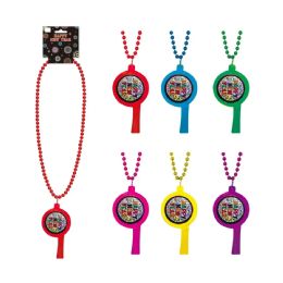 36 Bulk Led Happy New Year Whistle Necklace