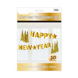 24 Bulk New Year Banner Set 10ft X 9.8 in