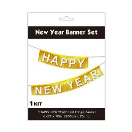 24 Bulk New Year Banner Set 6.6ft X 10in Gold