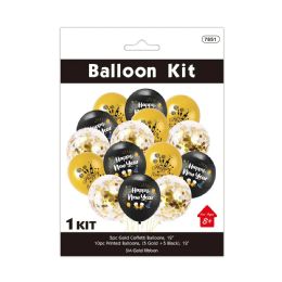 24 Bulk New Year Balloon Set 15pc Set