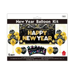 24 Bulk Happy New Year Balloon Kit 22pc Set